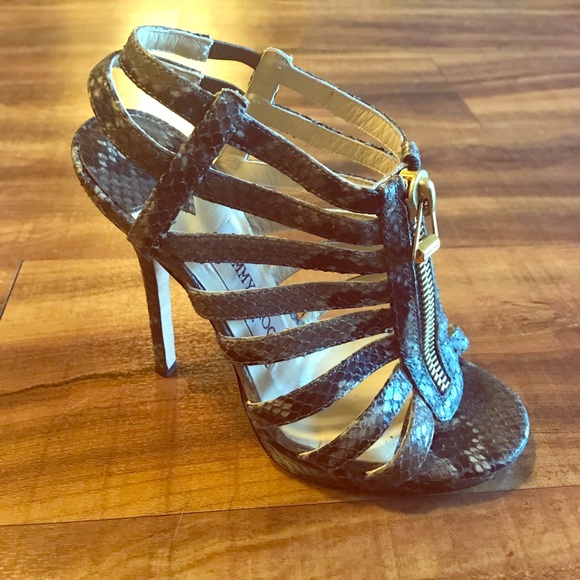 Jimmy Choo Snakeskin Glenys Sandal - Picture 1 of 8